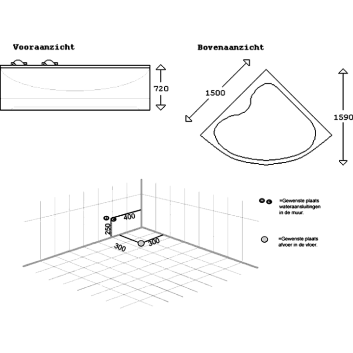 Kompletní koupelnová vana SSWW W064-151AL 150x150