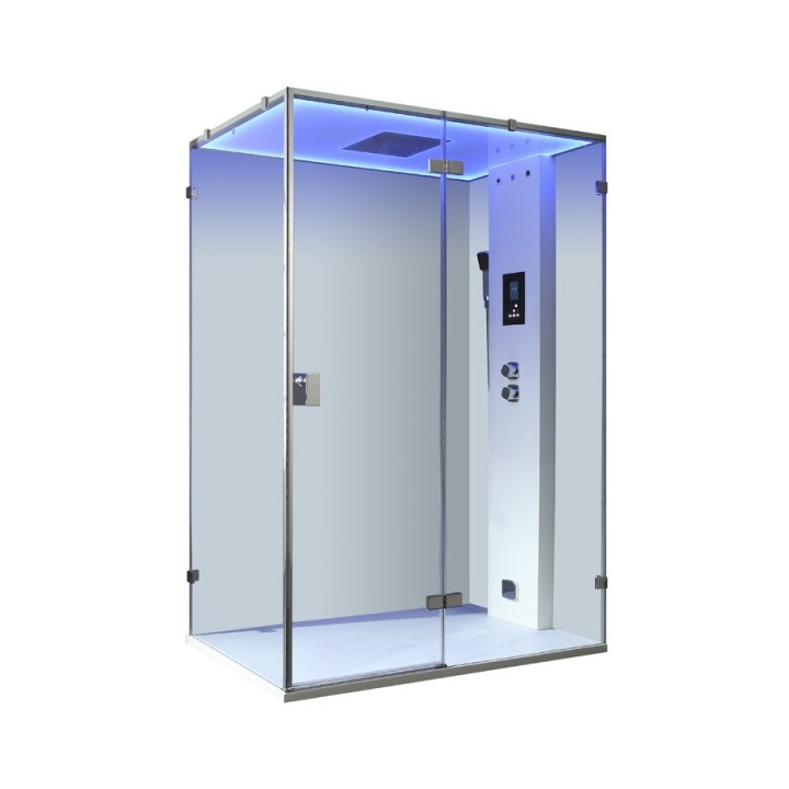 Parní box EAGO DZ111F15 bílá lesklá verze 150x90cm / pravá bez vaničky