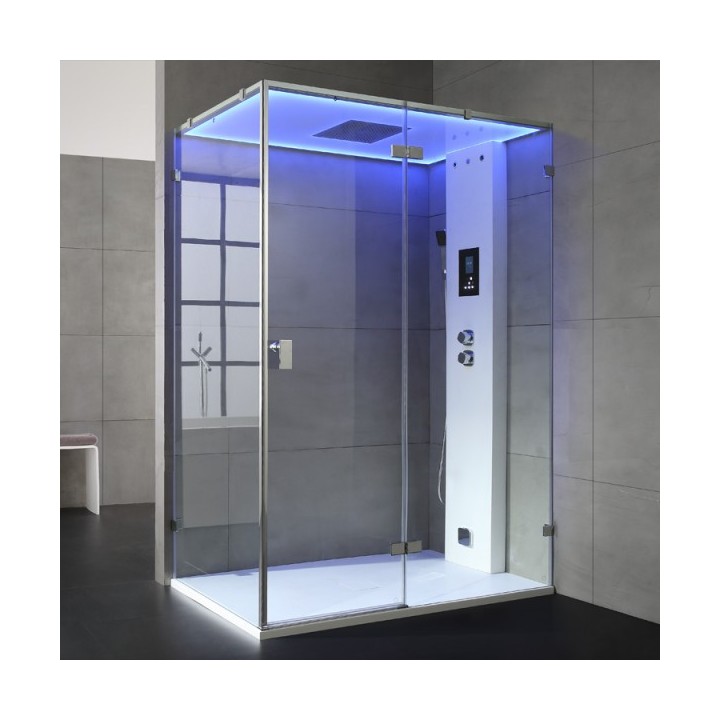 Parní box EAGO DZ111F15 bílá lesklá verze 150x90cm / pravá bez vaničky