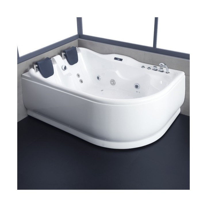 Hydromasážní vana AWT GE104E 170x130 pravá s dřevěným panelem