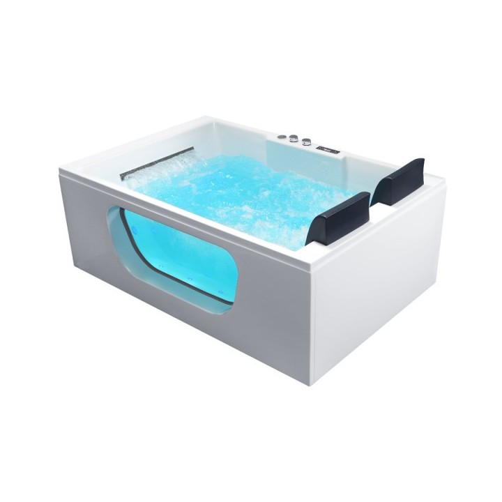 Hydromasážní vana AWT GE123ETSL 188x125 (bluetooth, osvětlení trysek)