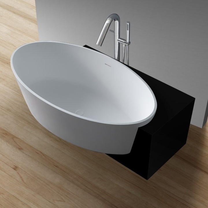 Volně stojící vana StoneArt BS-550 černobílá 170×93 matná