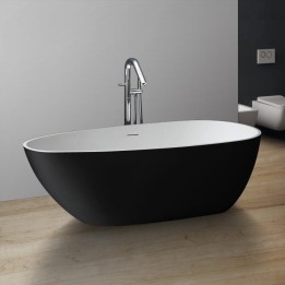 Volně stojící vana StoneArt BS-505 černobílá 171×85 matná