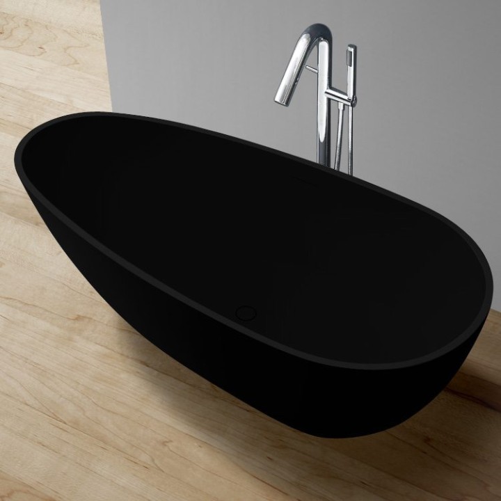 Volně stojící vana StoneArt BS-525 černá 185×83 matná