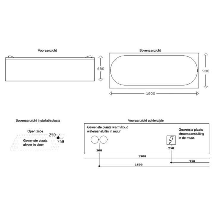 Vířivá vana Nordic Brass | pro 2 osoby 190×90 cm vodní masáž