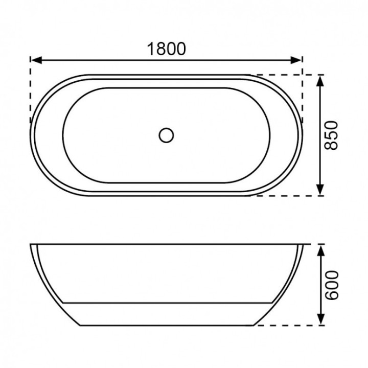 Luxusní vana z umělého kamene VSB11-G 180x85x60