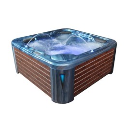 Venkovní vířivá vana EO-SPA WhitePearlescent / hnědá Premium IN-594 215x215x95cm